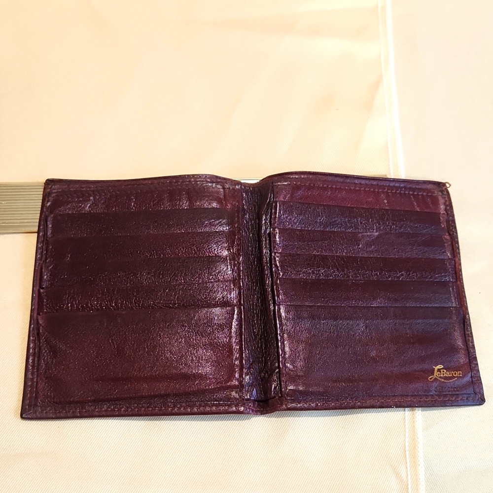 LeBaron Cabretta Brown Leather Slim Bifold Wallet